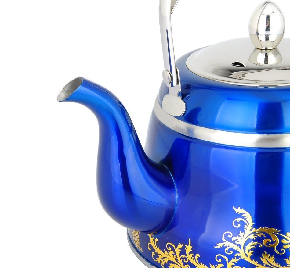 Stainless Steel Artistic Tea Coffee kettle, Capsulated Bottom, Removal Insert Infuser, Fold Down Handle, Colorful...