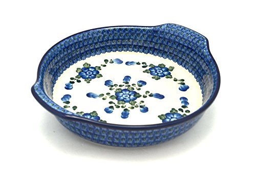 Polish Pottery Baker - Round with Grips - Large - Blue Poppy