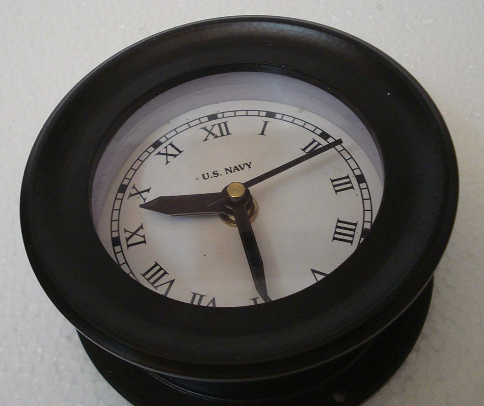 U.S. Navy Marine WALL Clock - LIttle & Very Nice - ROMAN Letters - Marine / Nautical / Boat / Maritime N3