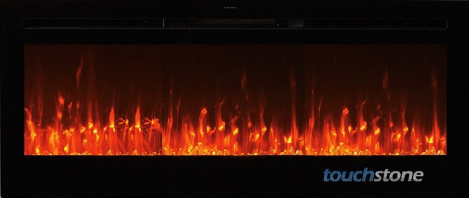 Touchstone 80004 Sideline In-Wall Recessed Electric Fireplace, 50 Inch Wide, 1500/750 Watt Heater (Black) N8