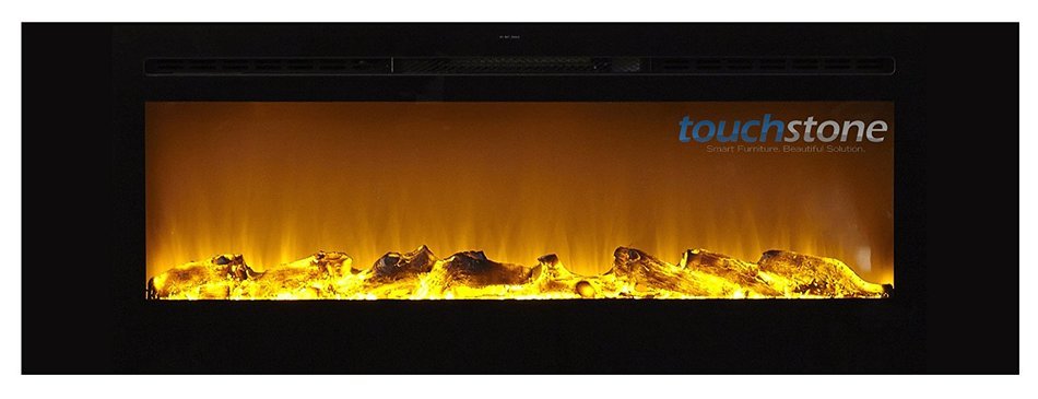Touchstone 80004 Sideline In-Wall Recessed Electric Fireplace, 50 Inch Wide, 1500/750 Watt Heater (Black) N9