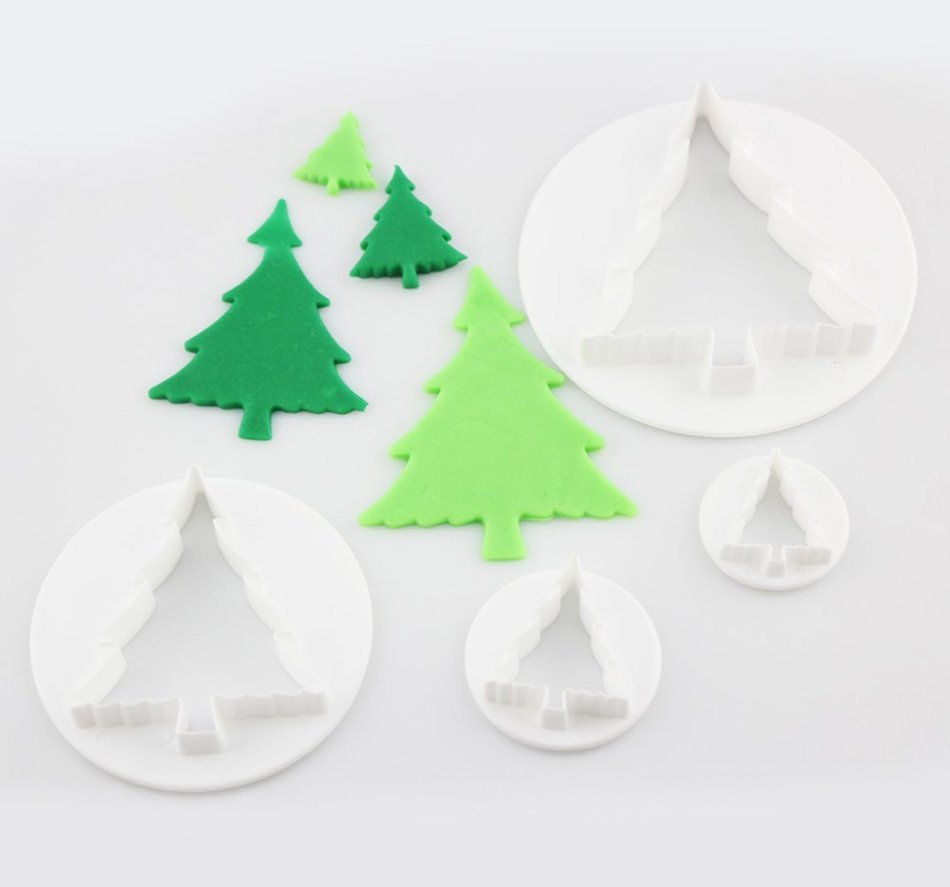 BleuMoo Christmas Tree Fondant Silicone Mould Icing Cake Decor Sugarcraft Mold N9