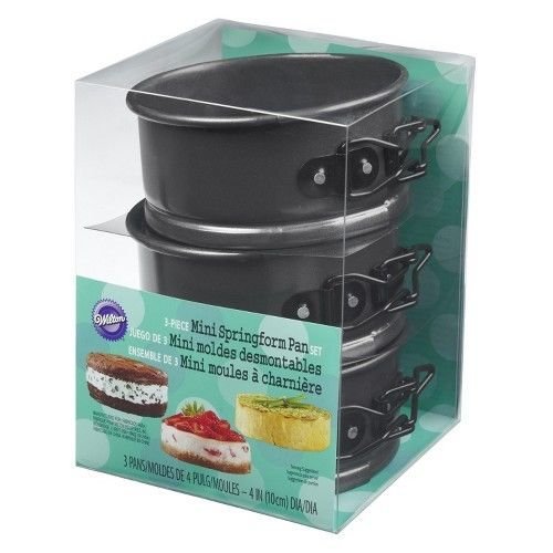 NEW Wilton 3 Piece Mini Springform Pan Set - Black