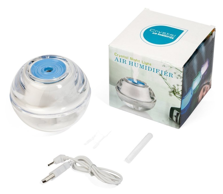 Portable Cool Air Humidifier with USB Cable - It's Also a Cute Crystal Night Light - Small Mini Portable Lightweight... N2