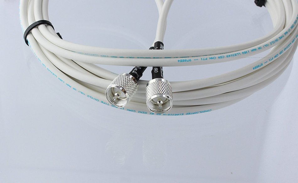 MPD Digital RG8x-W-PL259-65ft VHF Antenna Cable RF CB & AIS Mini-8 Coaxial Jumper Silver Teflon PL-259 65' N2