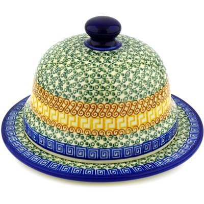 Polmedia Polish Pottery 9-inch Stoneware Dish with Cover H1791D Hand Painted from Ceramika Artystyczna in Boleslawiec... N4