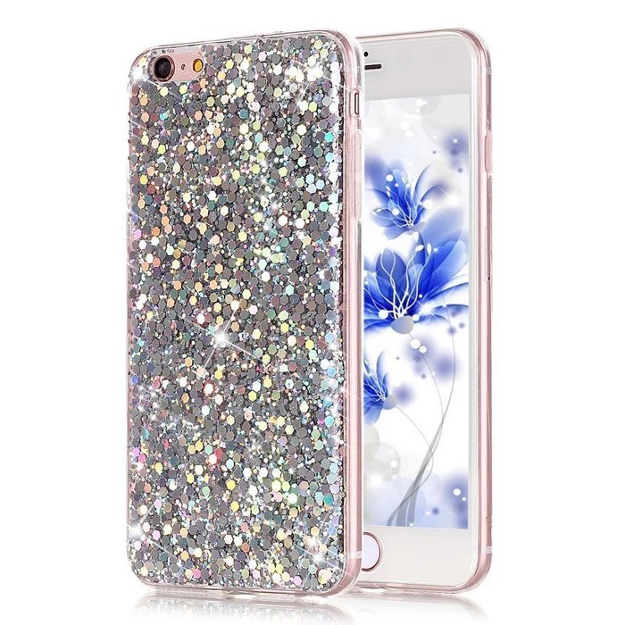 iPhone 6S Plus Case,iPhone 6 / 6S Plus Bling Glitter TPU Case,PHEZEN Shiny Sparkling Glitter Hexagonal Star Flexible... N4