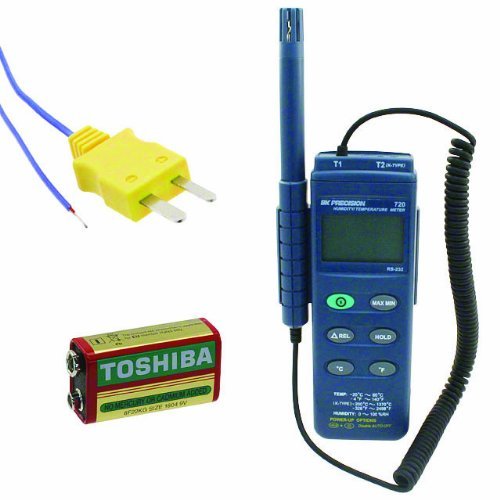 B&K Precision 720 K-Type Thermocouple Humidity/Temperature Meter with Dual Input, 0 to 50 Degree C Range