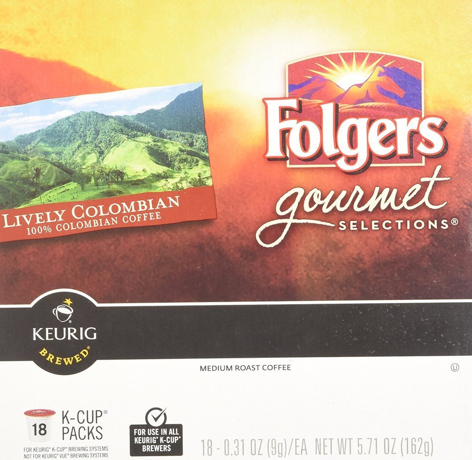 Folgers Gormet Selections K-Cup Lively Columbian Medium Roast 18 Count N6