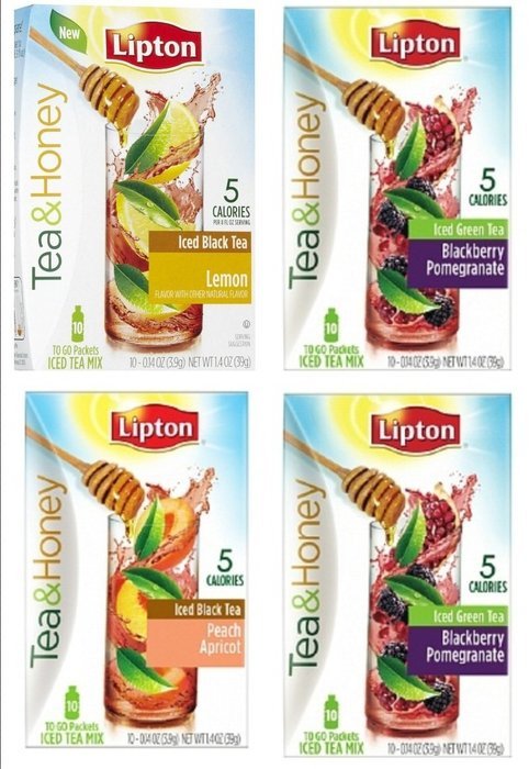 Lipton To Go Stix Iced Green Tea Mix Tea and Honey Blackberry Pomegranate 10 ...