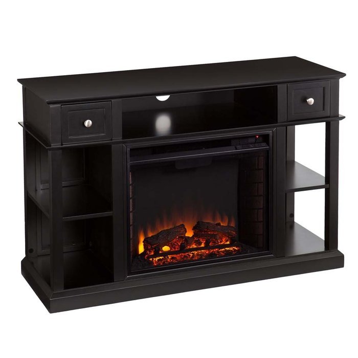 Media Fireplace in Black Finish N4
