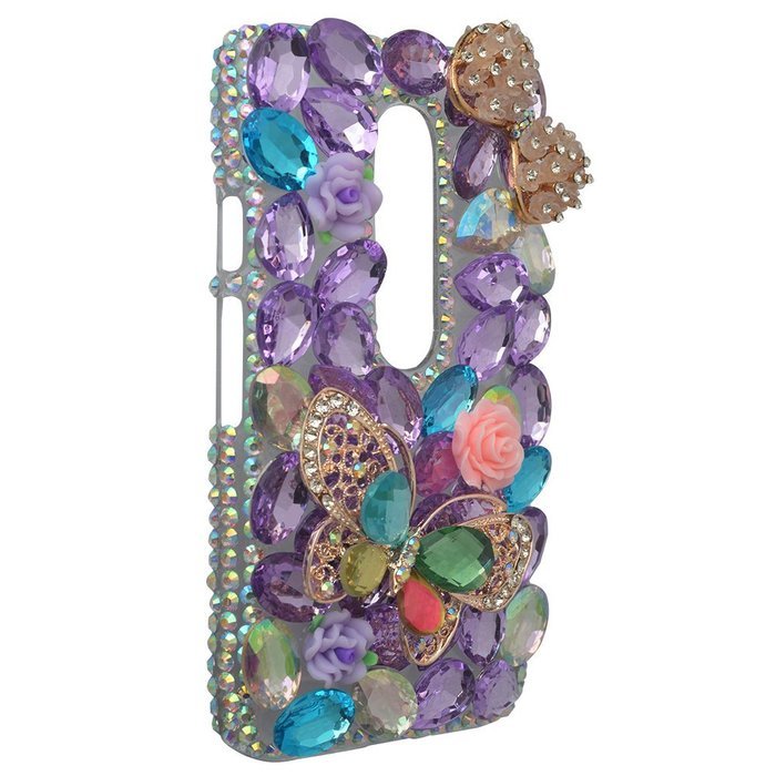 Spritech(TM) Bling Clear Phone Case For Motorola Moto G3/Moto G (3rd Gen),3D Handmade Blue Crystal Butterfly Small... N39