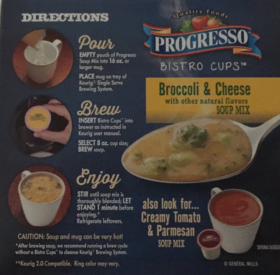 Keurig K Cup Hot Progresso Broccoli & Cheese Soup Mix