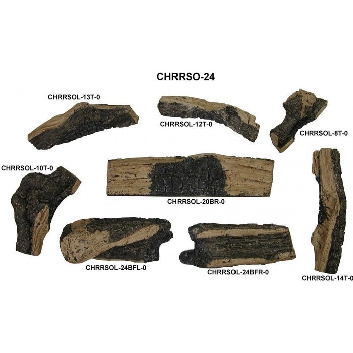 Peterson Real Fyre 24-inch Charred Rugged Split Oak Log Set With Vented Propane Ansi Certified G46 Burner - Variable... N2
