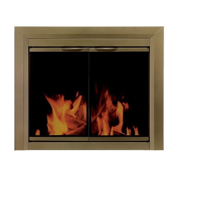 Pleasant Hearth CA-3200 Cahill Fireplace Glass Door, Antique Brass, Small