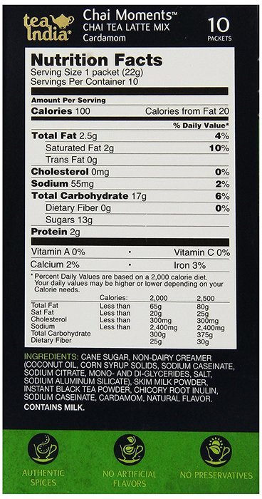 Tea India Chai Moments, Cardamom, 10 Count (Pack of 6) N15