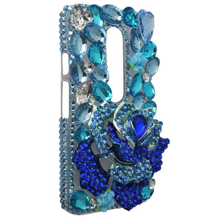 Spritech(TM) Bling Clear Phone Case For Motorola Moto G3/Moto G (3rd Gen),3D Handmade Blue Crystal Butterfly Small... N67