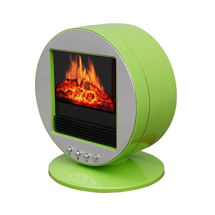 CorLiving FPE-437-F Desktop Fireplace/Space Heater, Green and Silver