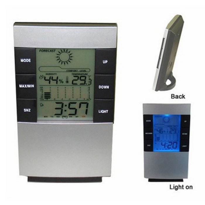 Soly Tech LCD Digital Hygrometer Humidity Thermometer Temperature Meter Indoor Clock N3