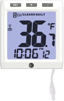 Ambient Weather WS-01T Color Changing Wireless Temperature Night Light with Backlight, White, Small N3