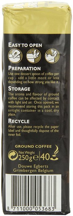 Douwe Egberts Intense - Real Coffee Dark Roast Ground Coffee, 250 Gram Packages, (Pack of 3)