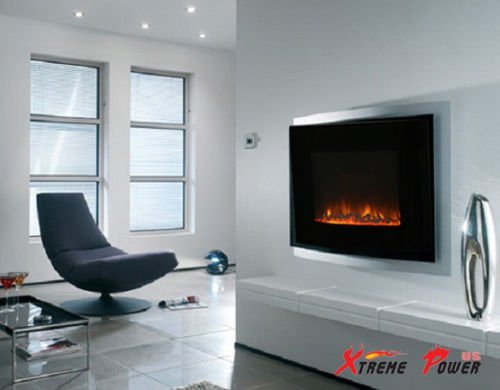 XL Large 35"x22" 1500W Adjustable Heater Electric Wall Mount Fireplace Elegant N2