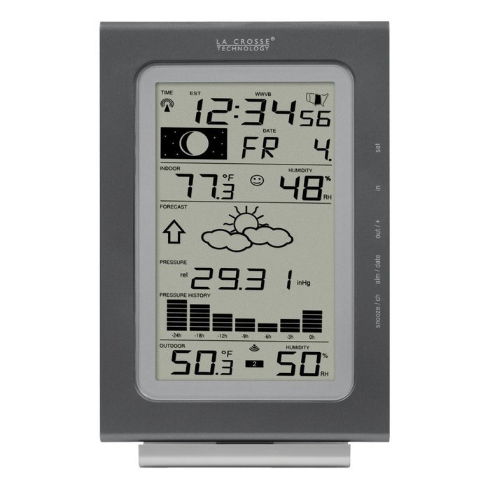 La Crosse Technology WS-9037U-IT Atomic Forecast Station with Pressure History, Temperature, Humdity, and Moon...