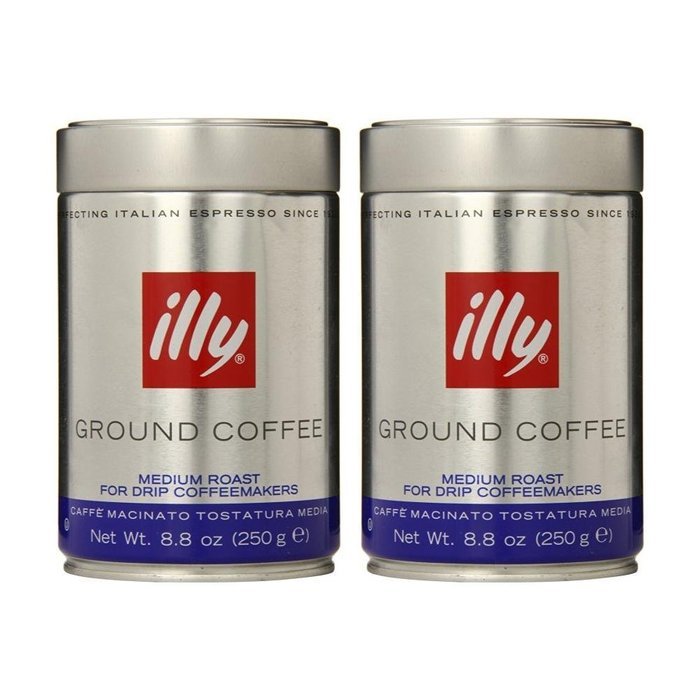 illy Caffe Normale Drip Grind (Medium Roast, Blue Band) Coffee Cans 8.8 oz (Pack of 6) N5