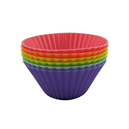 HuntGold 5X Soft Silicone Round Cake Muffin Chocolate Cupcake Mold Liner Baking Cup Mould(random color) N2