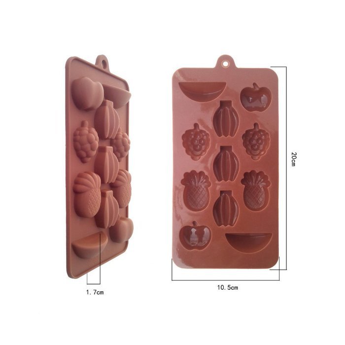 Mix Fruit Shape Chocolate Silicone Mold Baking Cake Decoration