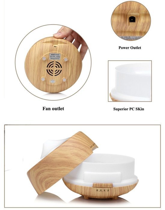 Essential Oil Diffuser Electric,NUTEXROL 250ml Wood Grain Cool Mist Aromatherapy Diffuser + Ultrasonic Aroma Humidifier... N5