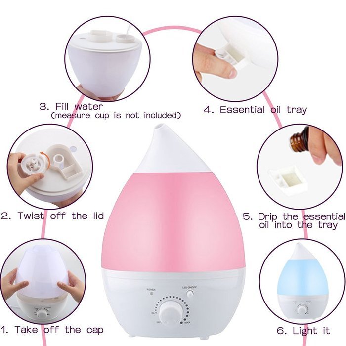 Cool Mist Ultrasonic Filter-Free Humidifier, Compact 1300 ml, Multi-Functional Design, Aromatherapy Fragrance...
