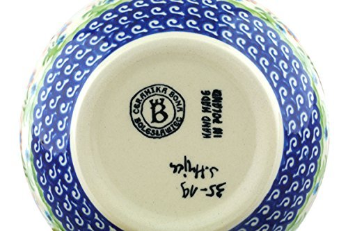 Polmedia Polish Pottery 6-inch Stoneware Bowl H0408C Hand Painted from Cer-Maz in Boleslawiec Poland. Shape S188C... N2