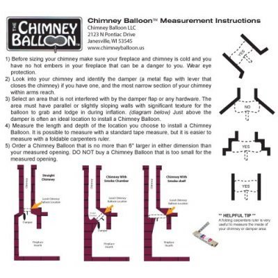 Chimney Balloon&reg; 12"x12" Inflatable Blocker (Medium Chimney Pillow&reg;) N5