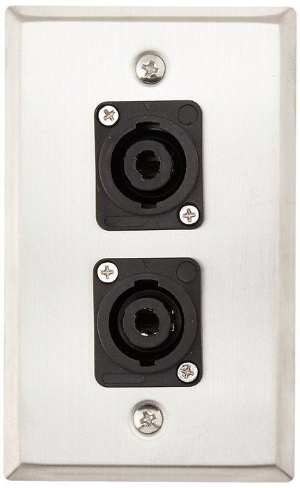 Seismic Audio SA-PLATE10 Stainless Steel Wall Plate with Dual 4 Pole Speakon Connectors