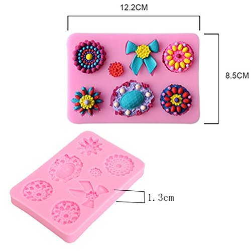 "Flowers Bows Shape Silicone Mold Cake Decoration Fondant Cake 3D Food Grade Mould" shopping N6