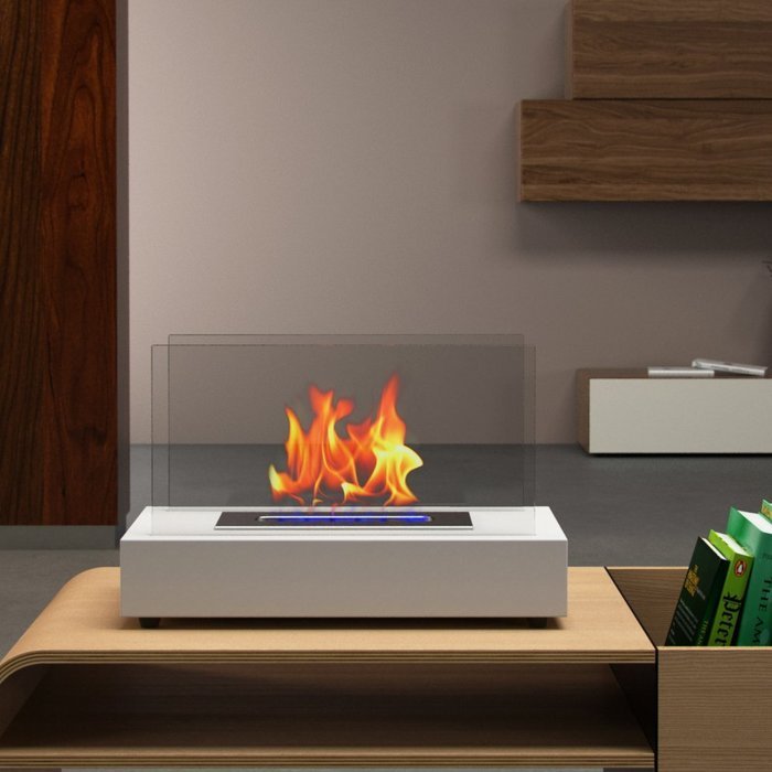 Moda Flame Vigo Ventless Table Top Ethanol Fireplace in Black N6