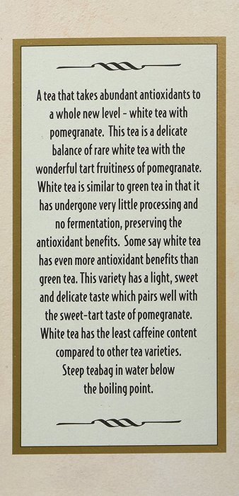 Trader Joe's Pomegranate White Tea, 20 Tea Bags (Pack of 4)