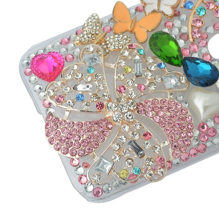Spritech(TM) Bling Clear Phone Case For Motorola Moto G3/Moto G (3rd Gen),3D Handmade Blue Crystal Butterfly Small... N107