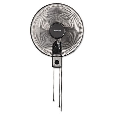 16'' Wall Mount Fan, 3-Speed, Metal, Black, Sold as 1 Each