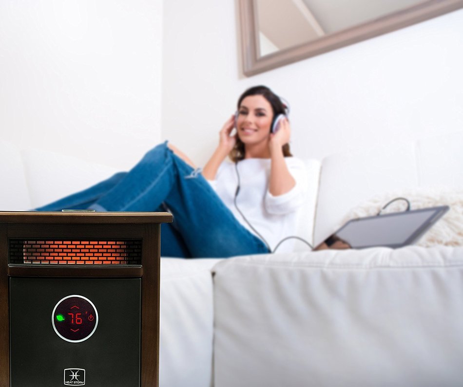 Heat Storm Deluxe Logan w/Bluetooth Speaker Portable Infrared Space Heater