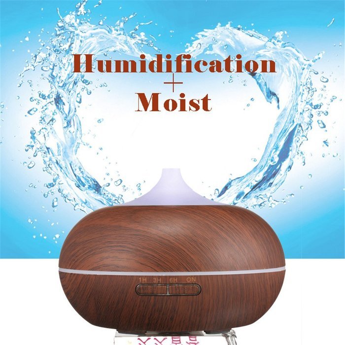 GD2016 300ml Aroma Essential Oil Diffuser Ultrasonic Cool Mist Humidifier 7 Color Changing LED Lights Wood Grain... N11