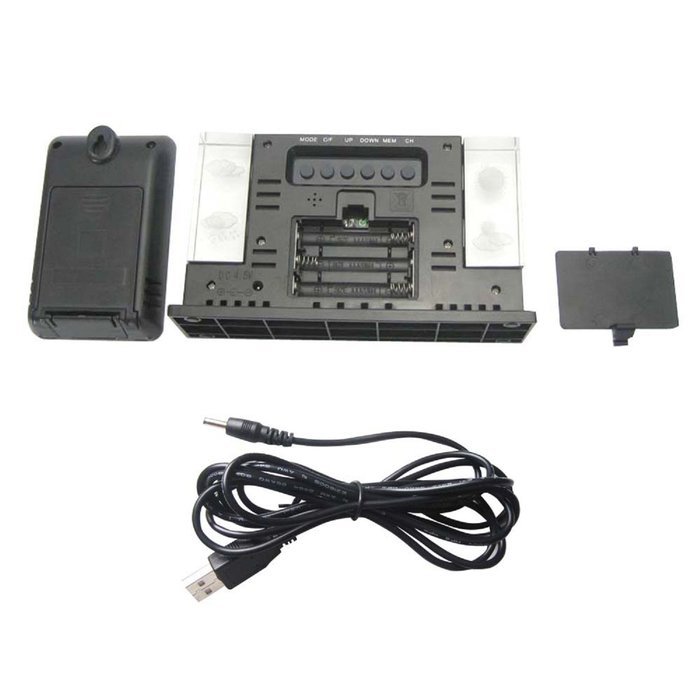 Wireless Weather Station Digital Desk Alarm Clock LED Backlight/Color Indoor Temperature Humidity Day Date Display N2