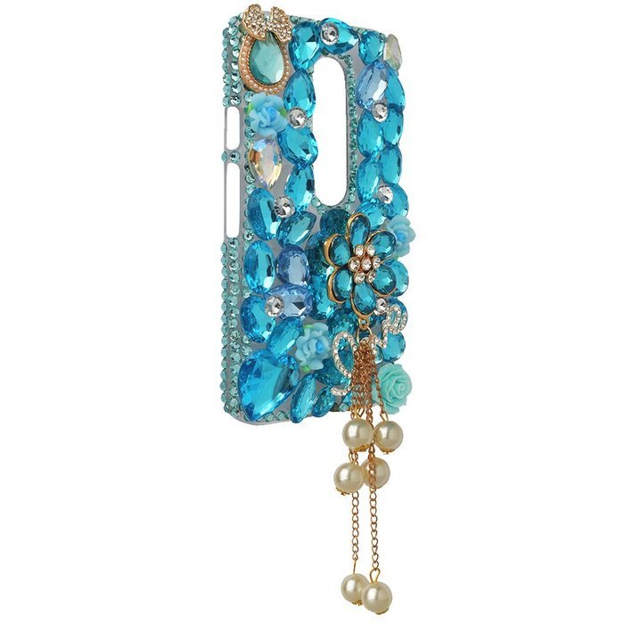 Spritech(TM) Bling Clear Phone Case For Motorola Moto G3/Moto G (3rd Gen),3D Handmade Blue Crystal Butterfly Small... N125