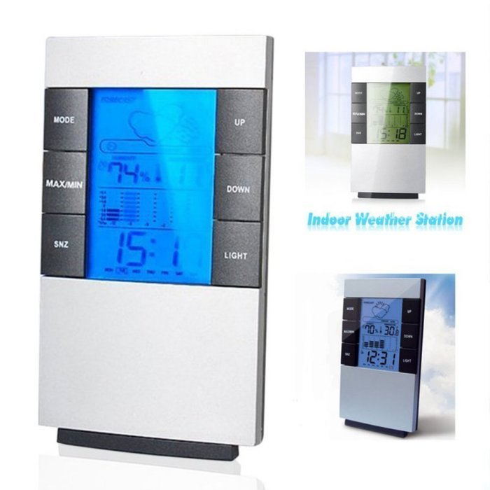 Soly Tech LCD Digital Hygrometer Humidity Thermometer Temperature Meter Indoor Clock N5
