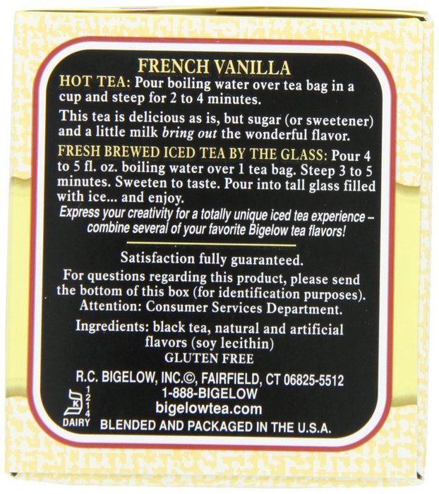Bigelow French Vanilla Tea, 20-Count Boxes (Pack of 6) N3