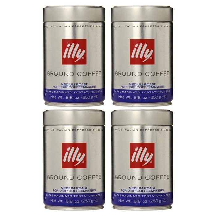 illy Caffe Normale Drip Grind (Medium Roast, Blue Band) Coffee Cans 8.8 oz (Pack of 6) N6