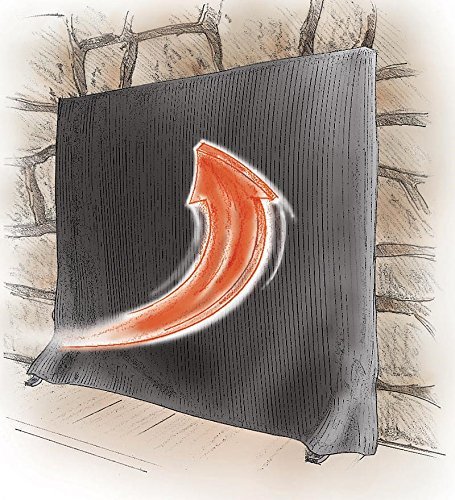 Large Pavenex Fireplace Blanket Stops Overnight Heat Loss, In Black N4