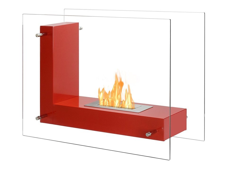 Ignis Ventless Bio Ethanol Fireplace Vitrum L Red