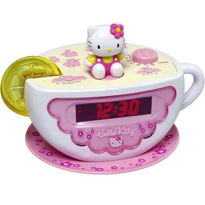 Hello Kitty Digital Clock Radio with AM/FM Radio and Night Light
